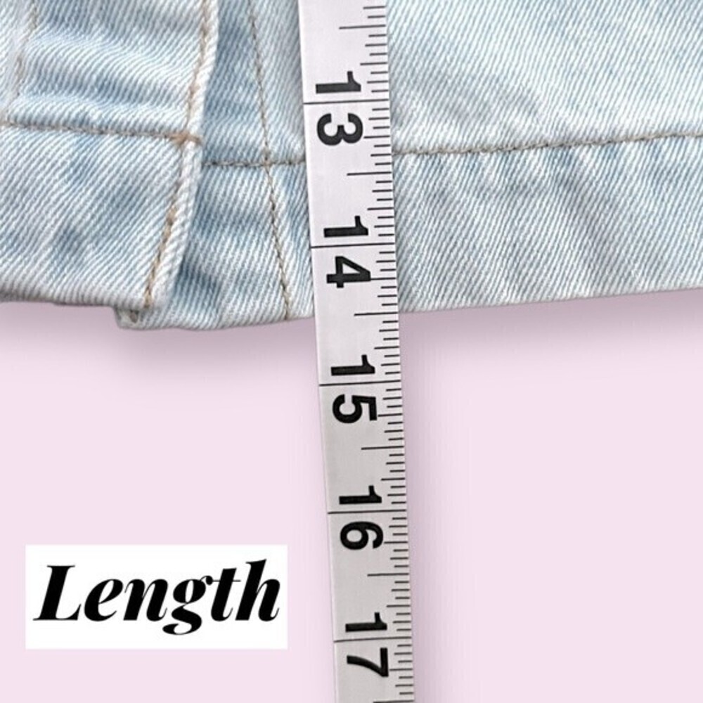 Forever 21 Denim Mini Skirt Light Wash Blue Button Front Y2K Womens Size Large - Picture 7 of 8